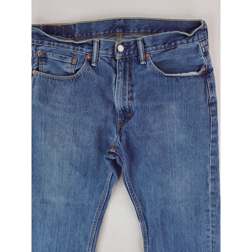 Levis 505 Jeans Mens 36x29 Blue Regular Straight Stone Wash Red Tab Work Pants - Picture 2 of 15